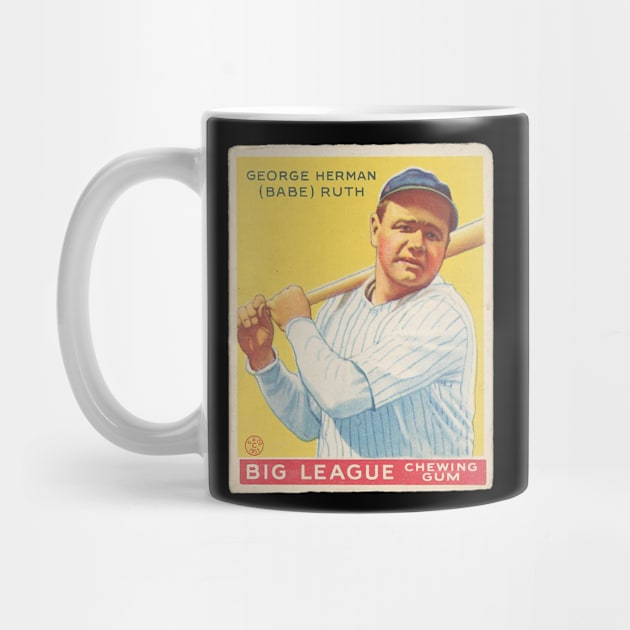 Babe Ruth 1933 Goudey (Yellow) Baseball Card by BlackBoxHobby